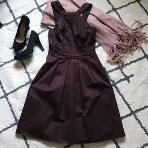Y Neck Satin Dress